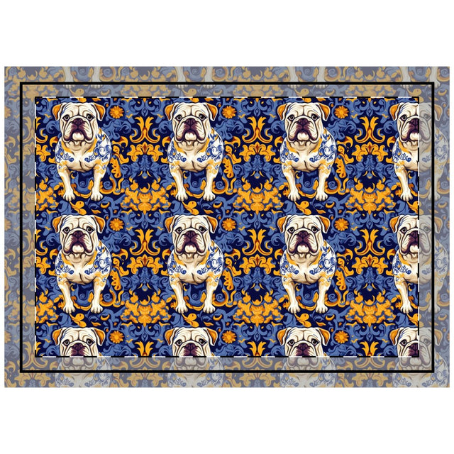 Periwinkle Royal Bulldogs Throw Pillow