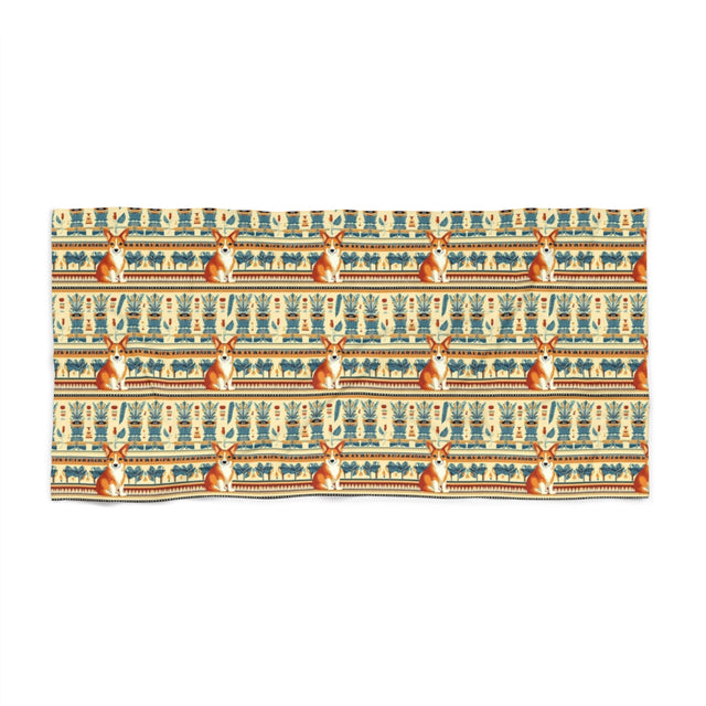Pharaoh's Court Corgi Beach Towel