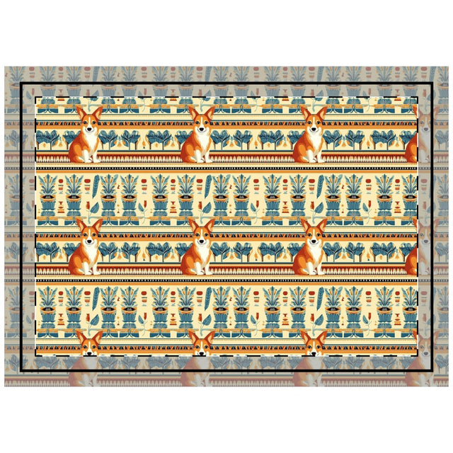 Pharaoh's Court Corgi Throw Pillow
