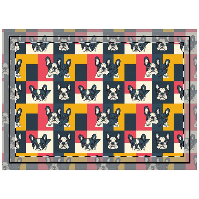 Pop Art Frenchie Block Throw Pillow