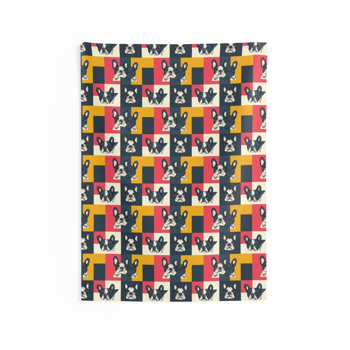Pop Art Frenchie Block Wall Tapestry