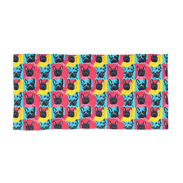 Pop Art Frenchies Beach Towel