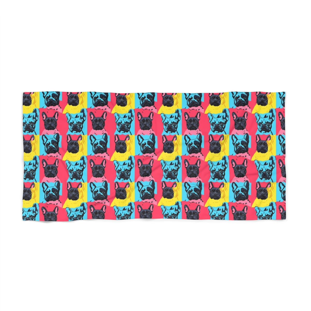 Pop Art Frenchies Beach Towel