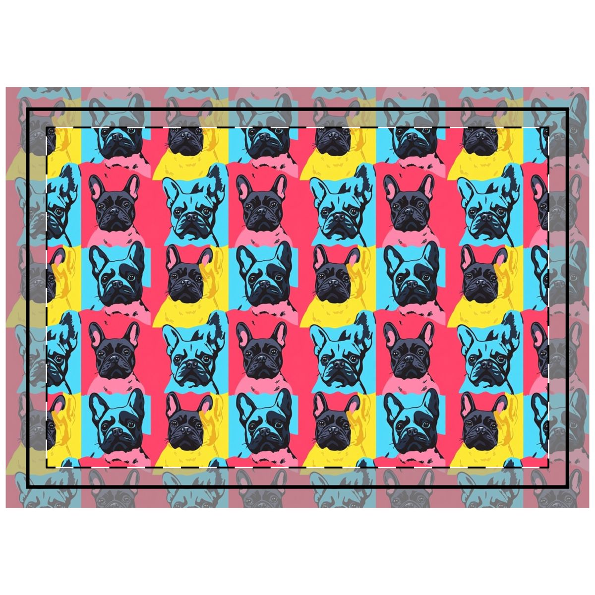 Pop Art Frenchies Throw Pillow