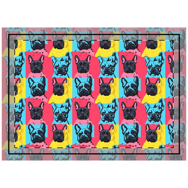 Pop Art Frenchies Throw Pillow