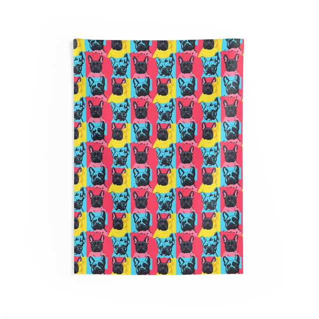 Pop Art Frenchies Wall Tapestry