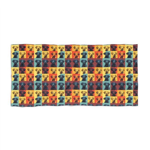 Pop Art Labrador Portraits Beach Towel