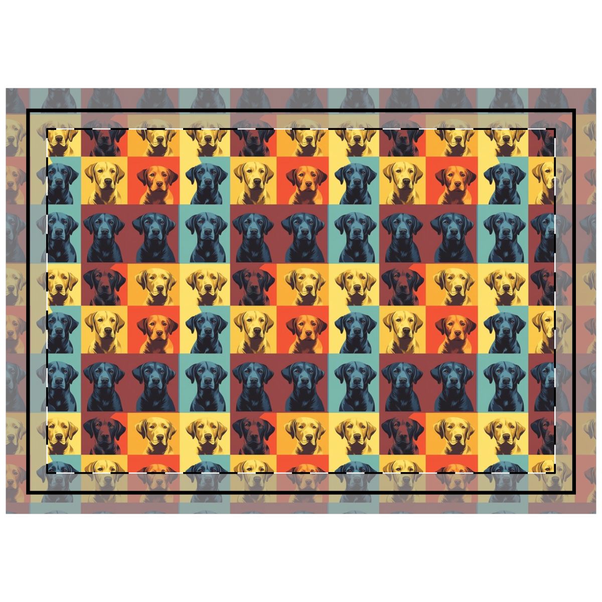 Pop Art Labrador Portraits Throw Pillow