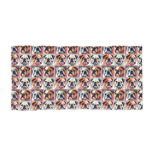 Pop Art Pug Gallery Beach Towel