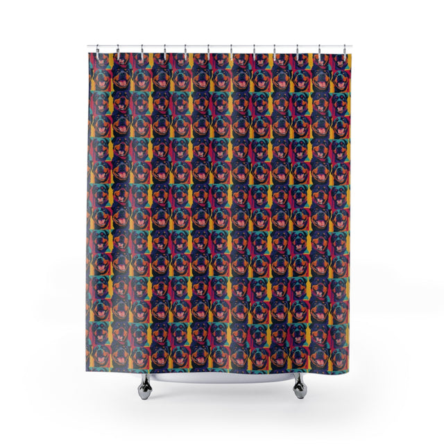 Pop Art Rottie Squad Shower Curtain