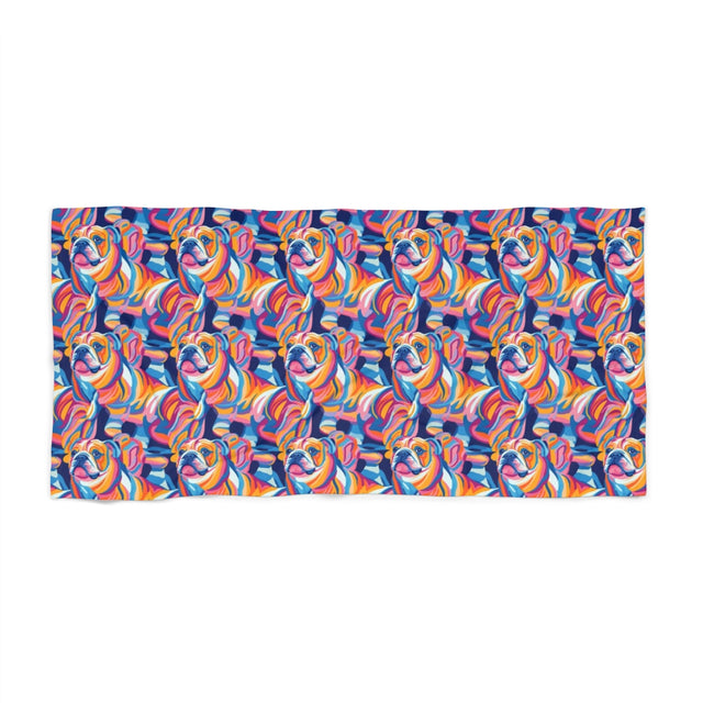 Psychedelic Bulldog Dream Beach Towel