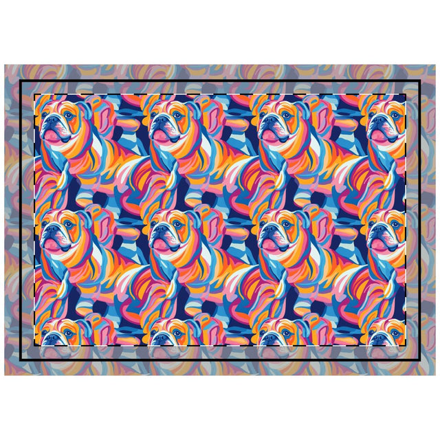 Psychedelic Bulldog Dream Throw Pillow