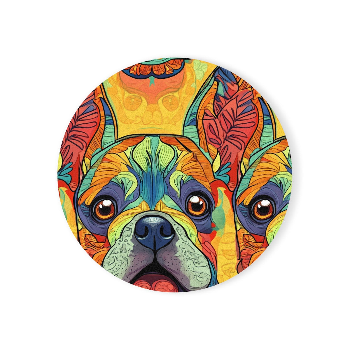 Psychedelic Frenchie Fantasy Coasters