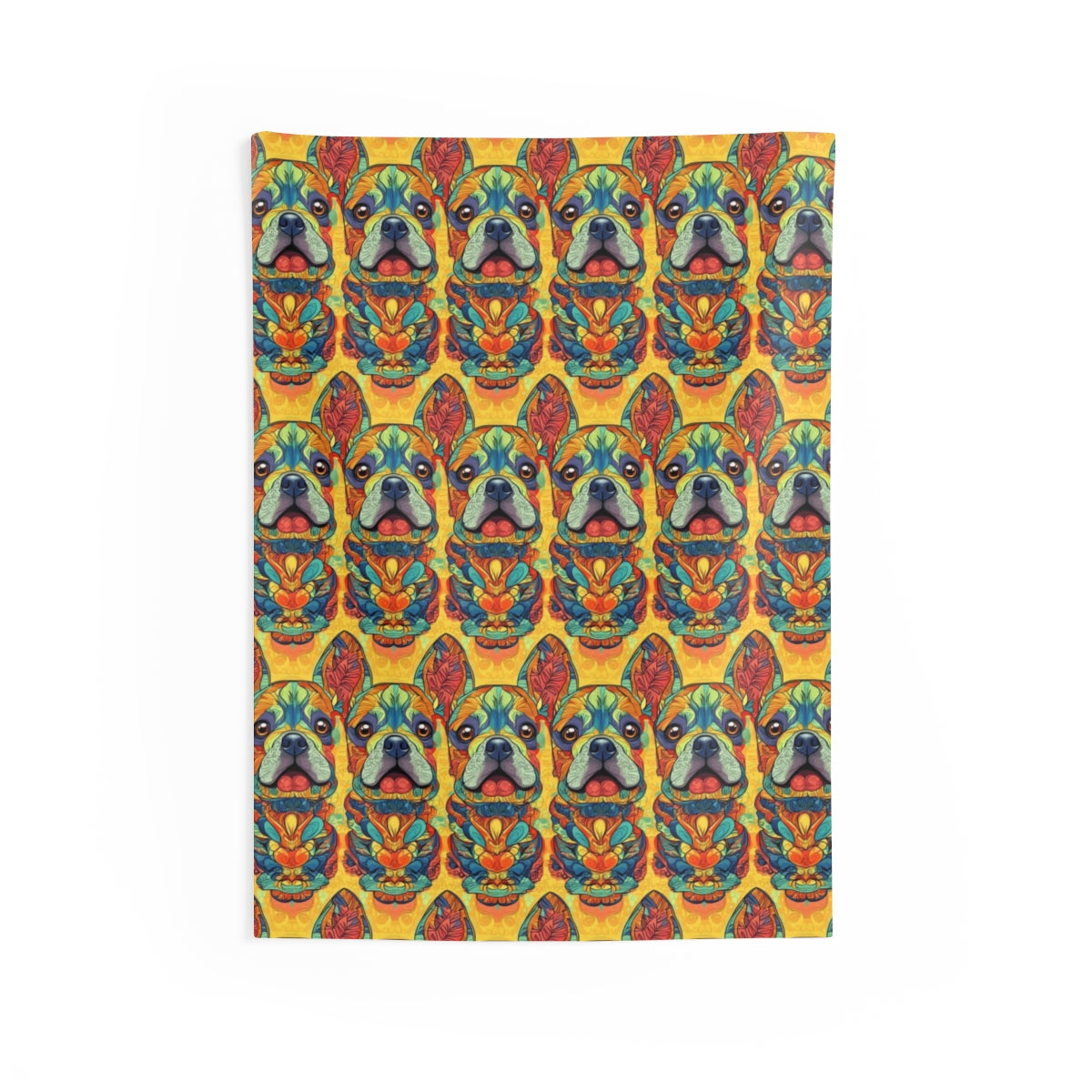 Psychedelic Frenchie Fantasy Wall Tapestry
