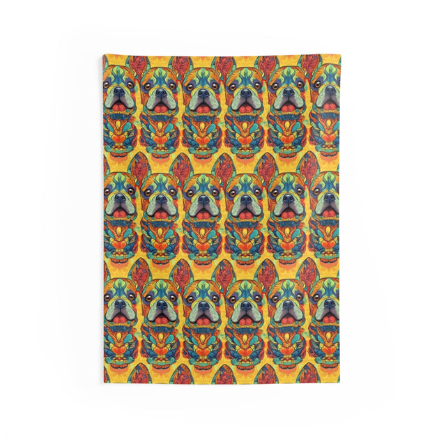 Psychedelic Frenchie Fantasy Wall Tapestry