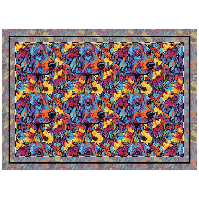 Psychedelic Garden Labrador Throw Pillow