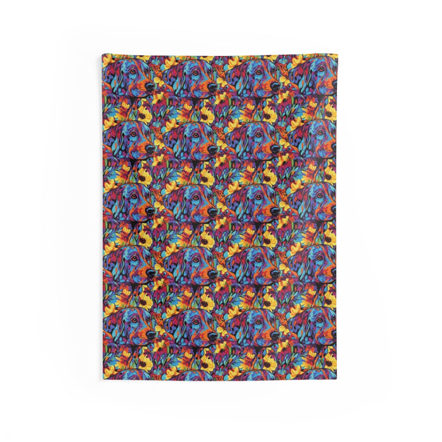Psychedelic Garden Labrador Wall Tapestry