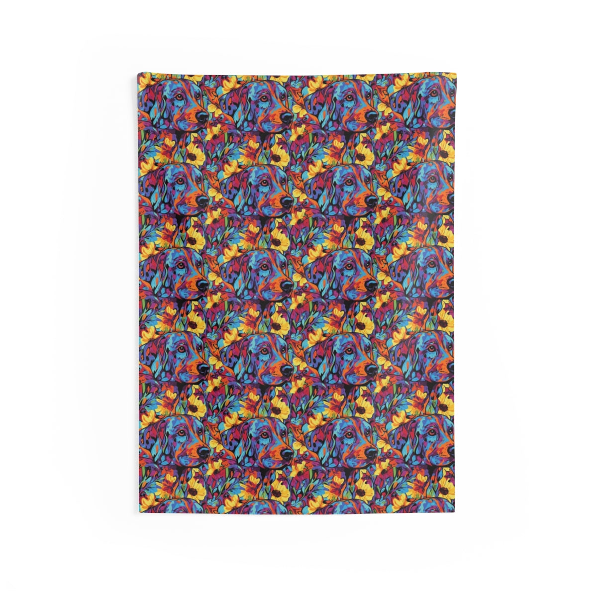 Psychedelic Garden Labrador Wall Tapestry