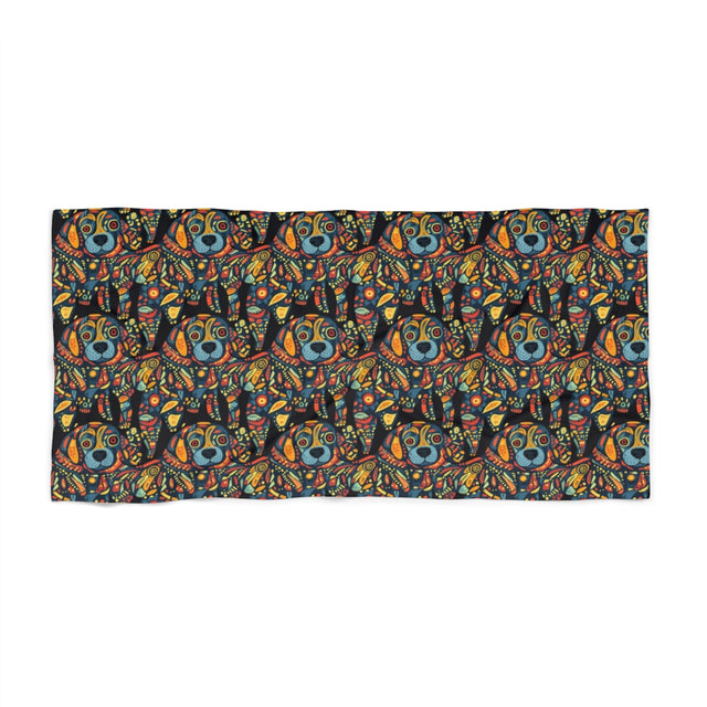 Psychedelic Pup Kaleidoscope Beach Towel