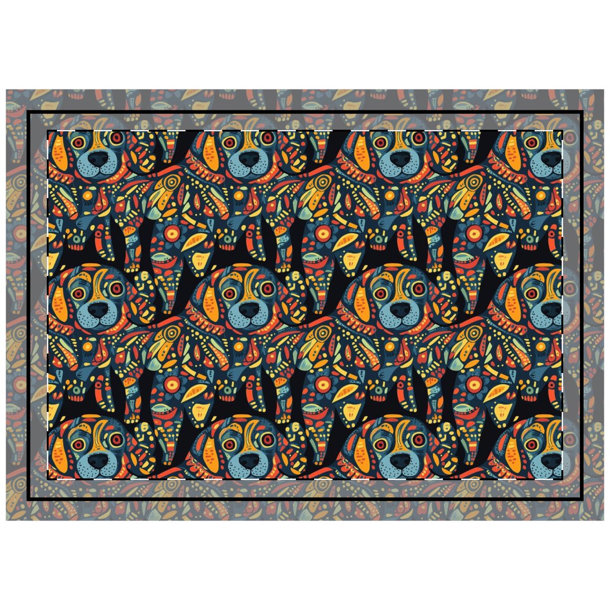 Psychedelic Pup Kaleidoscope Throw Pillow