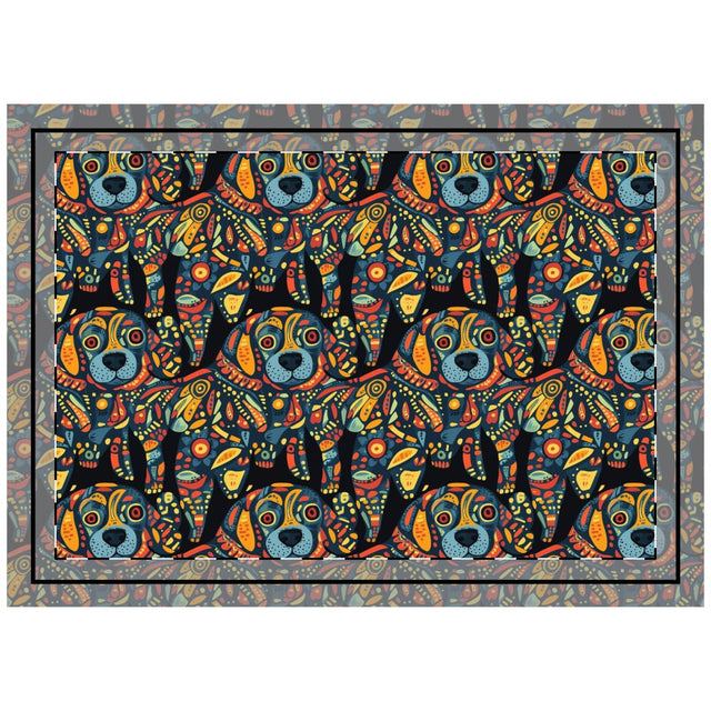 Psychedelic Pup Kaleidoscope Throw Pillow