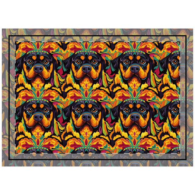 Psychedelic Rottweiler Dreams Throw Pillow