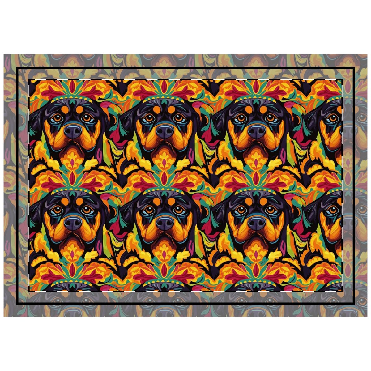 Psychedelic Rottweiler Dreams Throw Pillow