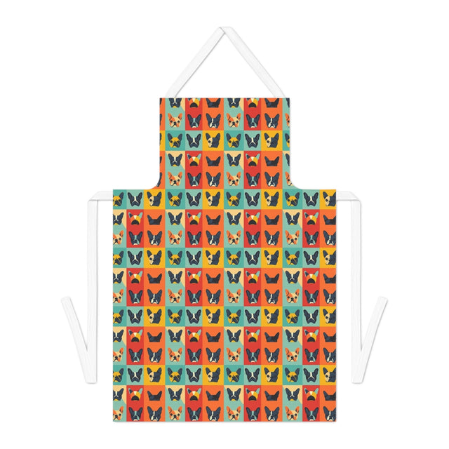 Rainbow Frenchie Grid Apron