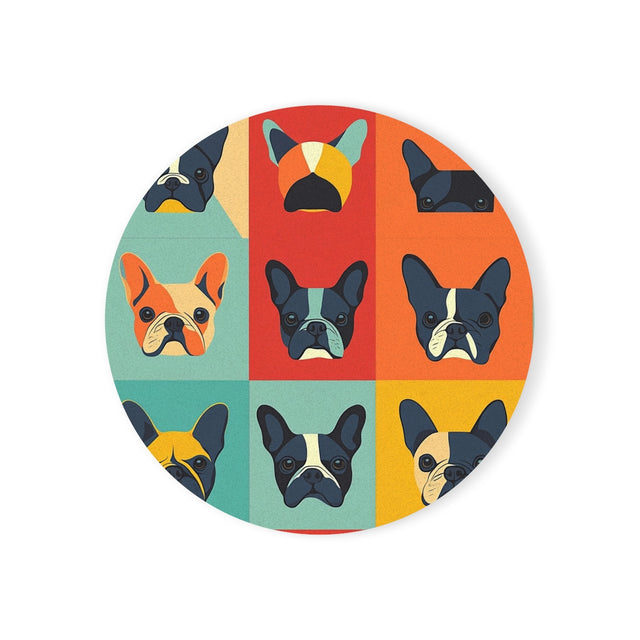Rainbow Frenchie Grid Coasters