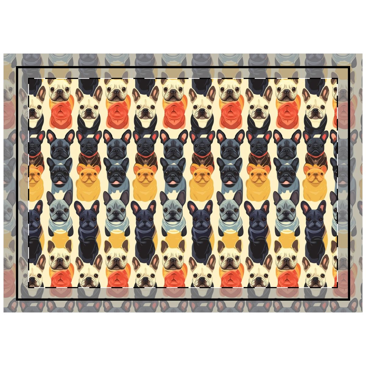 Rainbow Frenchie Parade Throw Pillow