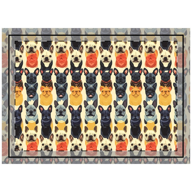 Rainbow Frenchie Parade Throw Pillow