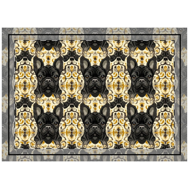 Regal Baroque Frenchies Throw Pillow
