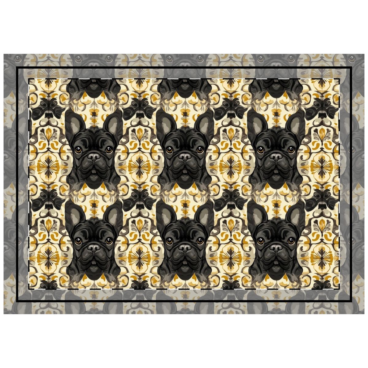 Regal Baroque Frenchies Throw Pillow