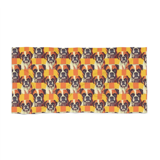 Retro Boxer Boulevard Beach Towel