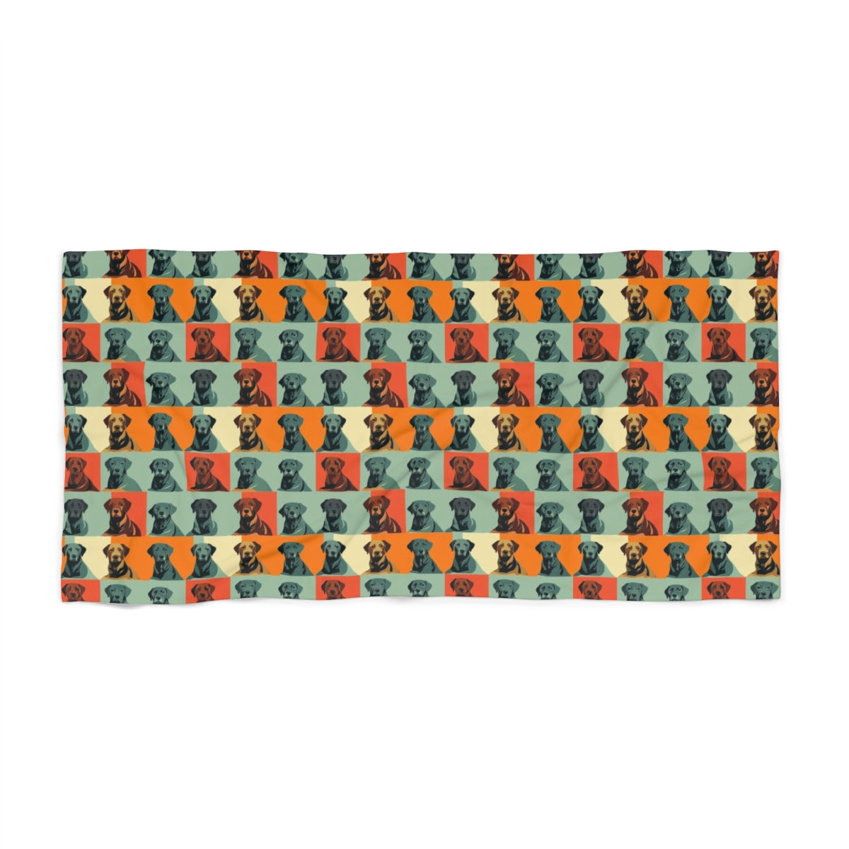 Retro Pop Labradors Beach Towel