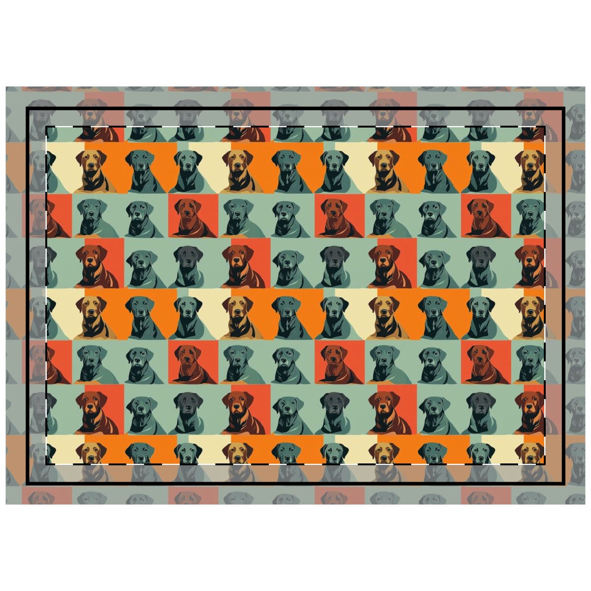 Retro Pop Labradors Throw Pillow