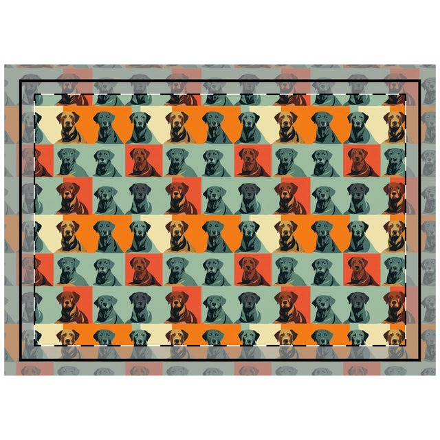 Retro Pop Labradors Throw Pillow
