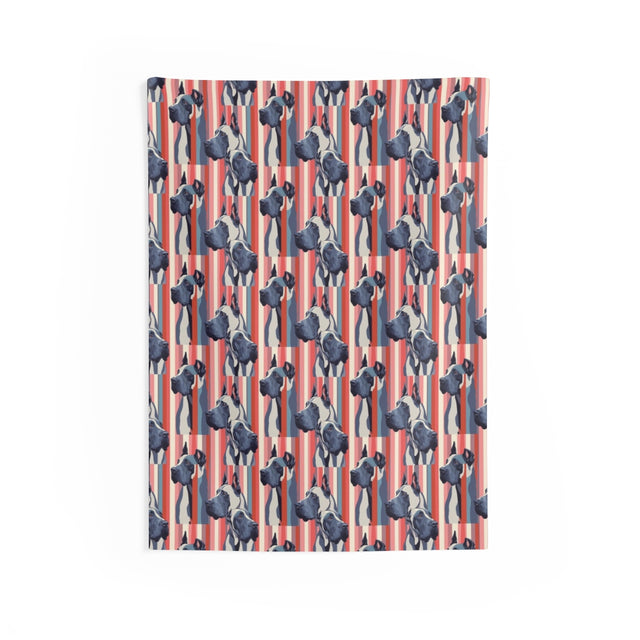 Retro Stripe Great Danes Wall Tapestry