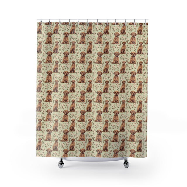 Rose Garden Labradors Shower Curtain