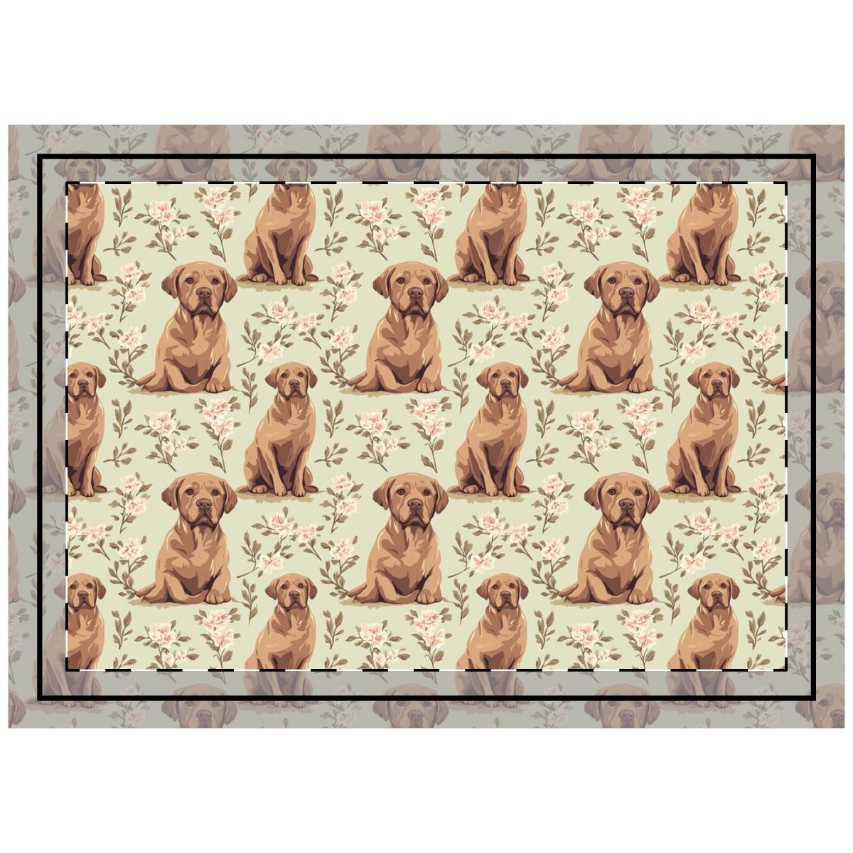 Rose Garden Labradors Throw Pillow