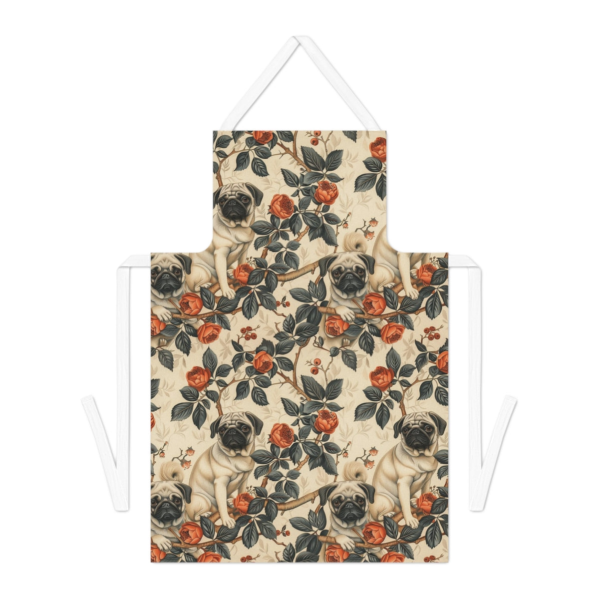 Rose Garden Reverie Pugs Apron