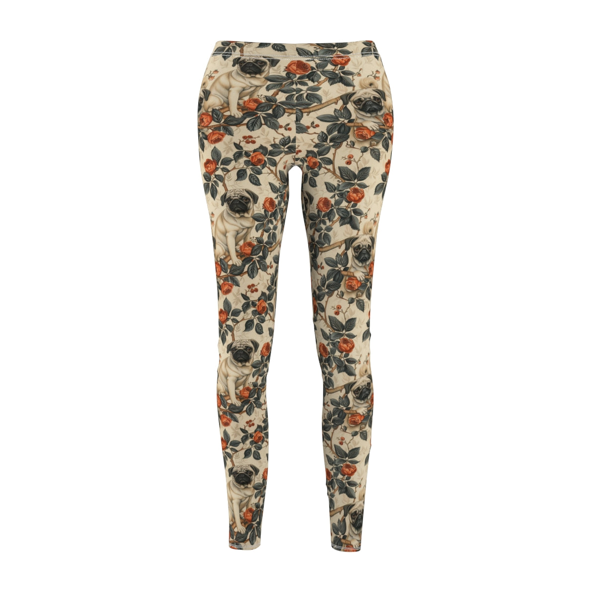 Rose Garden Reverie Pugs Leggings