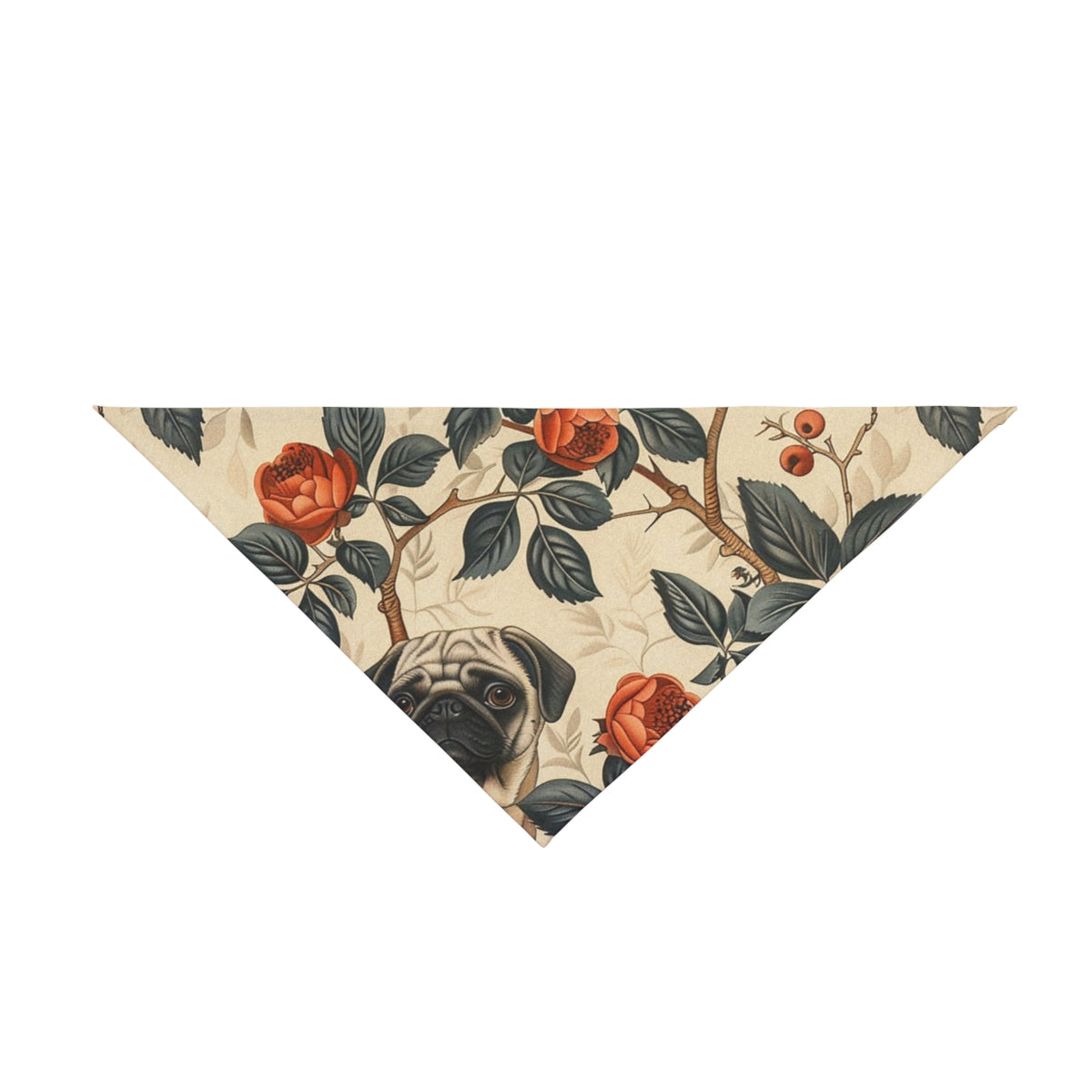 Rose Garden Reverie Pugs Pet Bandana