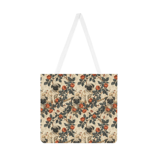 Rose Garden Reverie Pugs Tote Bag