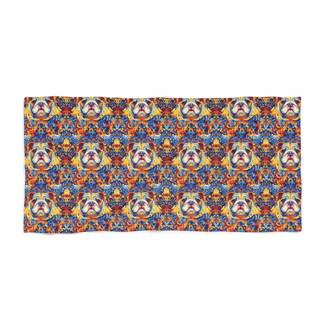 Royal Baroque Bulldog Beach Towel