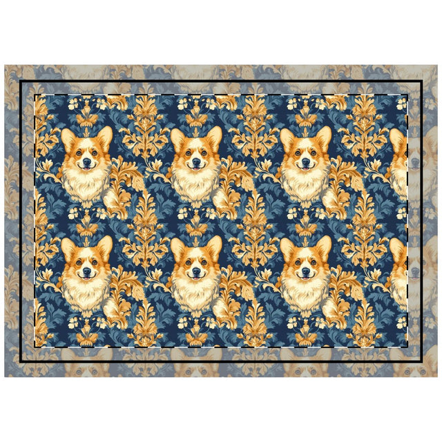 Royal Baroque Corgis Throw Pillow