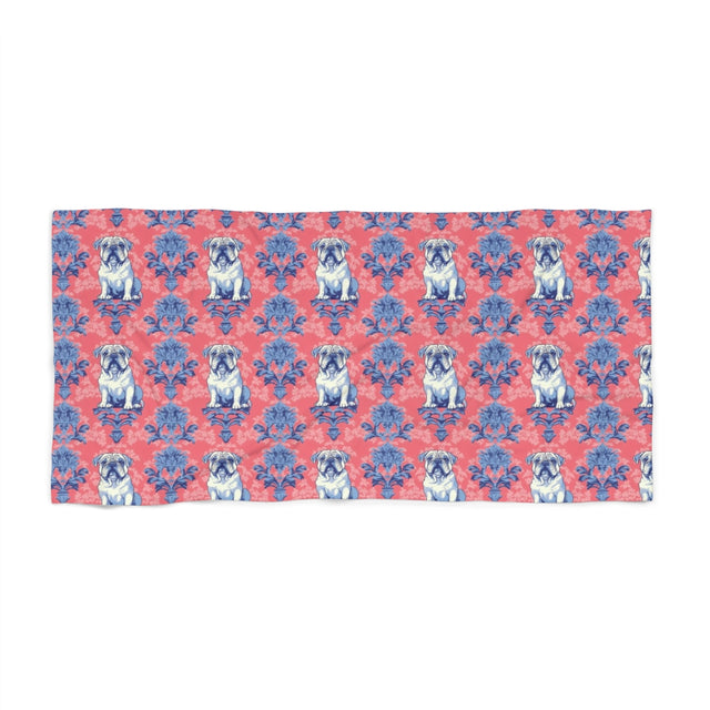 Royal Damask Bulldogs Beach Towel