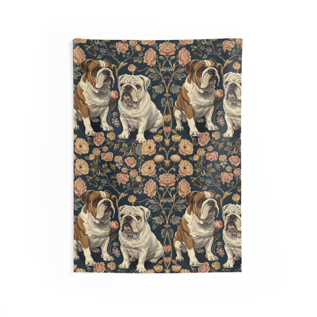 Royal Rose Garden Bulldogs Wall Tapestry