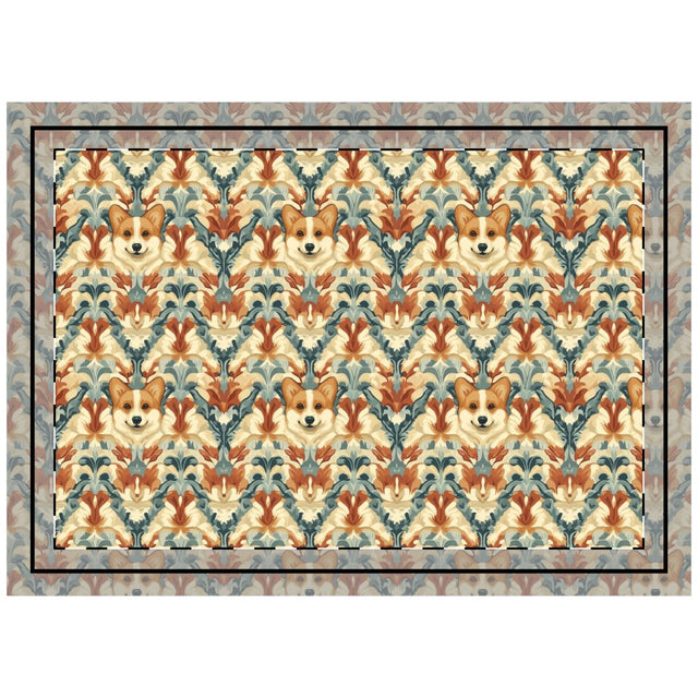 Royal Tapestry Corgis Throw Pillow