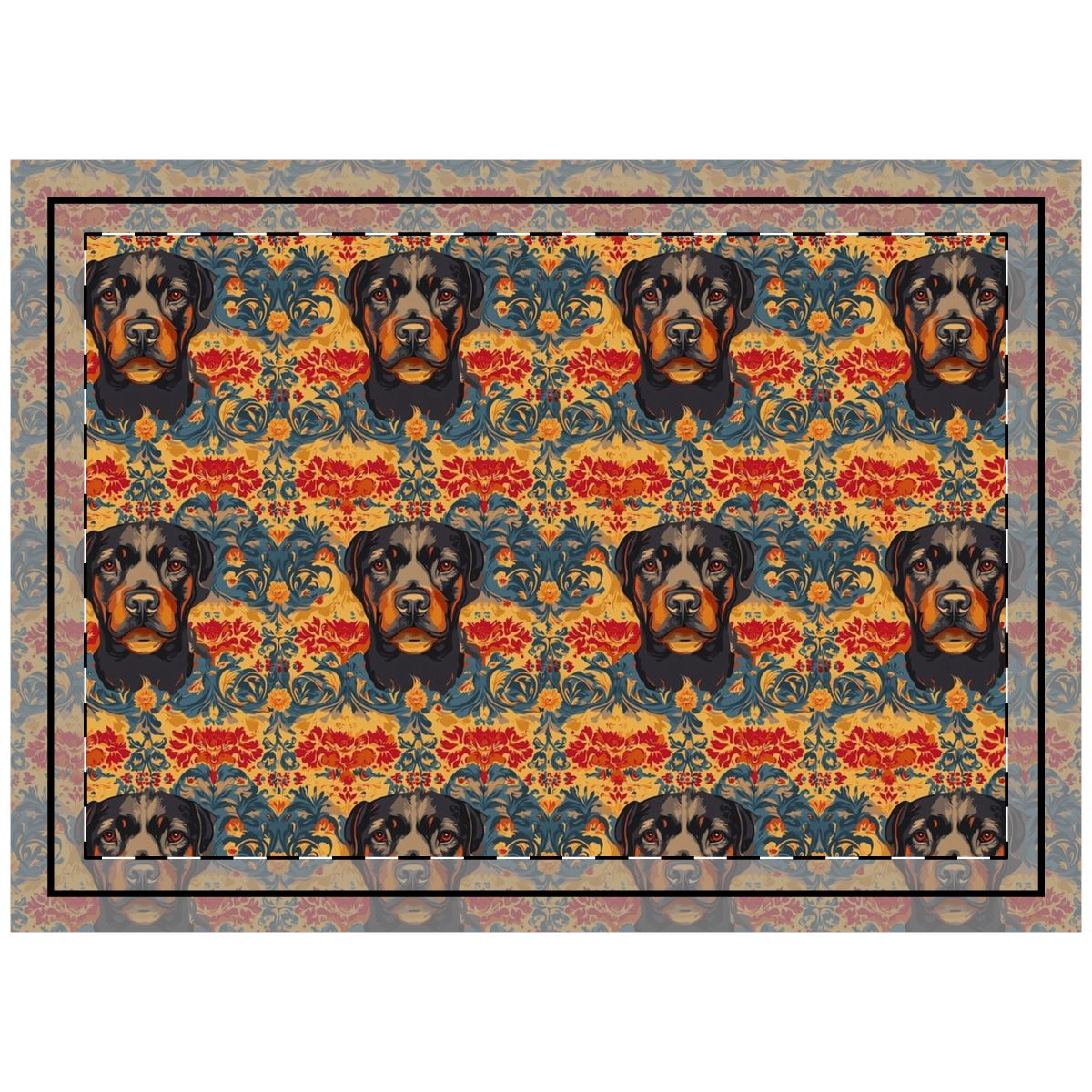 Royal Tapestry Rottweilers Throw Pillow